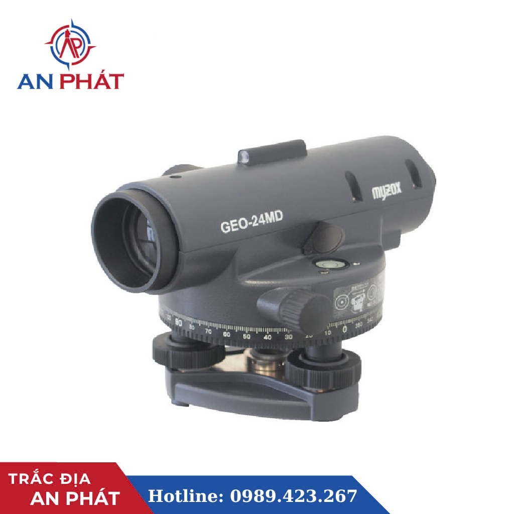 Máy thủy bình tự động MyZox GEO-24MD Model: GEO-24MD Hãng SX: MYZOX – Nhật Bản Độ phóng đại: 24X Độ chính xác : 2.0 mm/1 Km Bảo hành : 24 tháng Hỗ trợ Kiểm nghiệm – Hiệu chỉnh: 36 tháng Website: http://anphatsuv.com Hotline: 0989.423.267 – 0987.94.3682